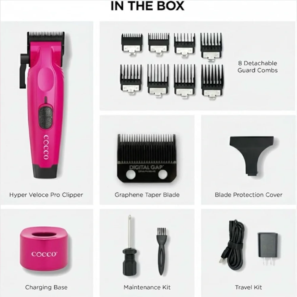 Cocco Hyper Veloce Pro Pink Hair Clippers